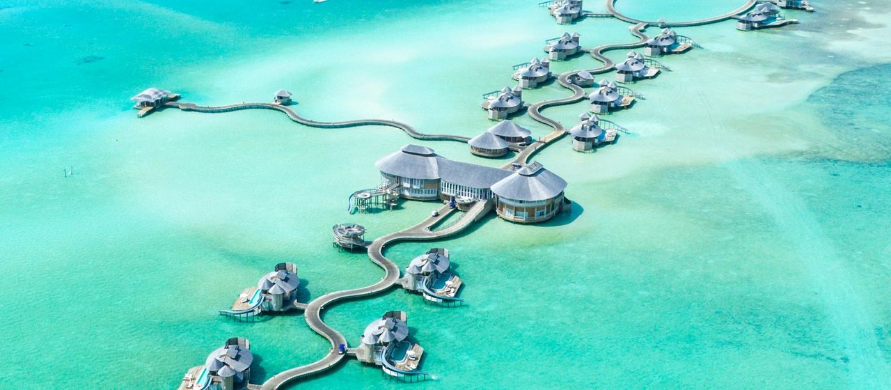 Overwater bungalows in the Maldives