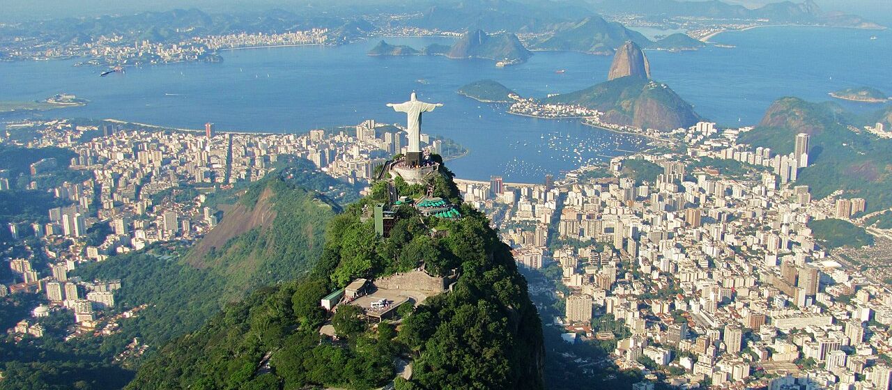Christ the Redeemer and Guanabara Bay in Rio de Janeiro